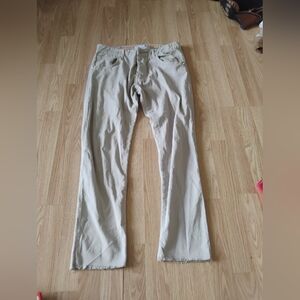 Castelbajac Women's Fr 34 Khaki Pants Distressed Hem